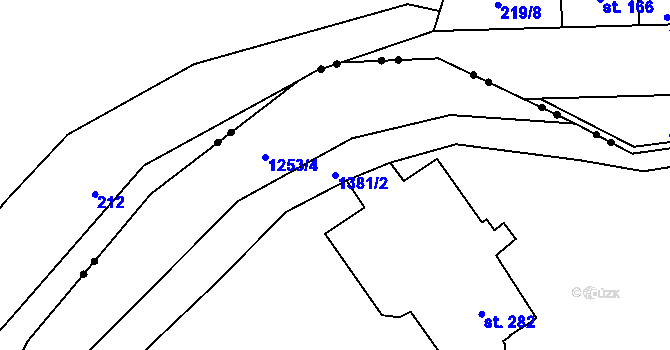 Parcela st. 1381/2 v KÚ Falknov, Katastrální mapa