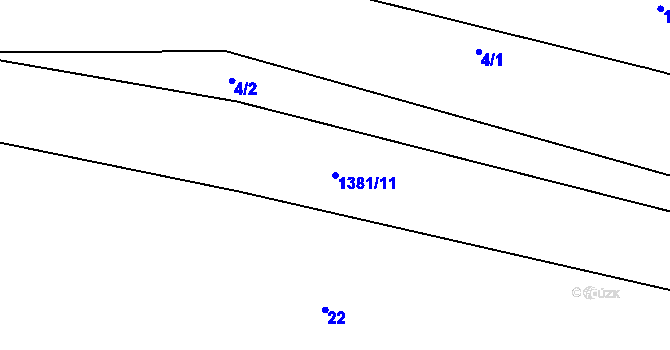 Parcela st. 1381/11 v KÚ Falknov, Katastrální mapa