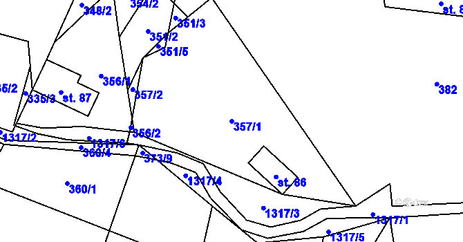 Parcela st. 357/1 v KÚ Falknov, Katastrální mapa