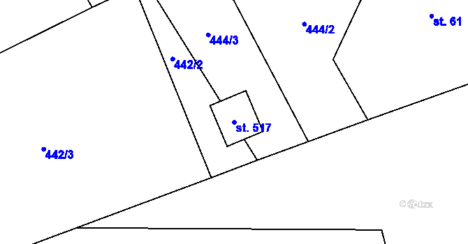 Parcela st. 517 v KÚ Falknov, Katastrální mapa