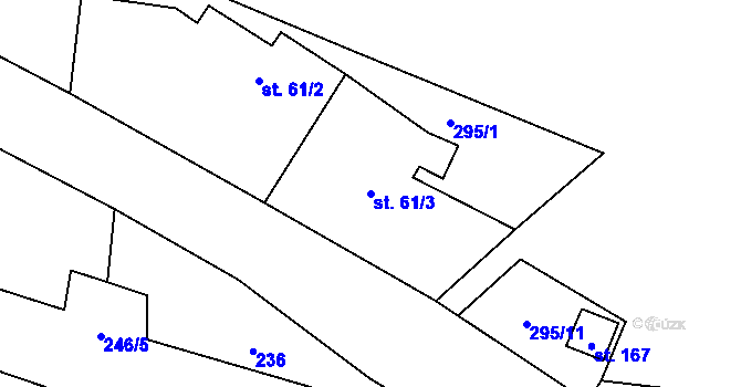 Parcela st. 61/3 v KÚ Kytlické Mlýny, Katastrální mapa