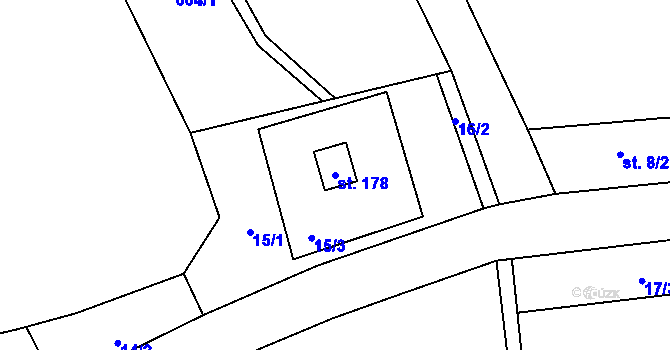 Parcela st. 178 v KÚ Kytlické Mlýny, Katastrální mapa