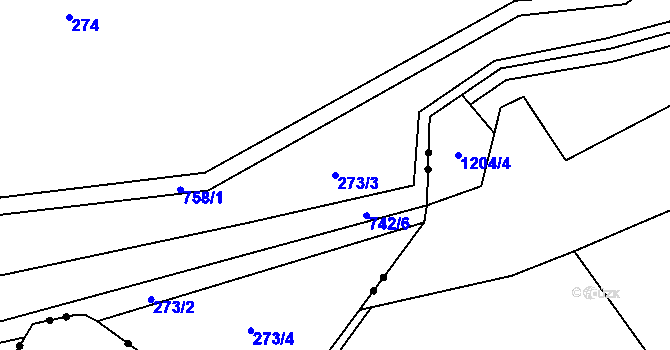 Parcela st. 273/3 v KÚ Kytlické Mlýny, Katastrální mapa