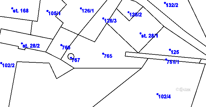 Parcela st. 765 v KÚ Kytlické Mlýny, Katastrální mapa