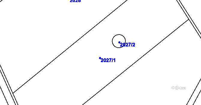 Parcela st. 2027 v KÚ Kyžlířov, Katastrální mapa