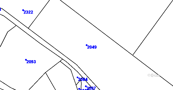 Parcela st. 2049 v KÚ Kyžlířov, Katastrální mapa