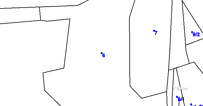 Parcela st. 6 v KÚ Kyžlířov, Katastrální mapa
