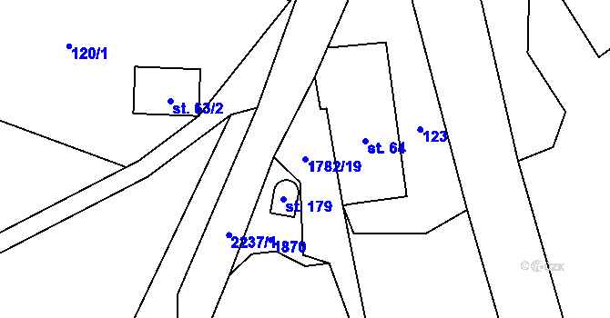 Parcela st. 1782/19 v KÚ Kyžlířov, Katastrální mapa