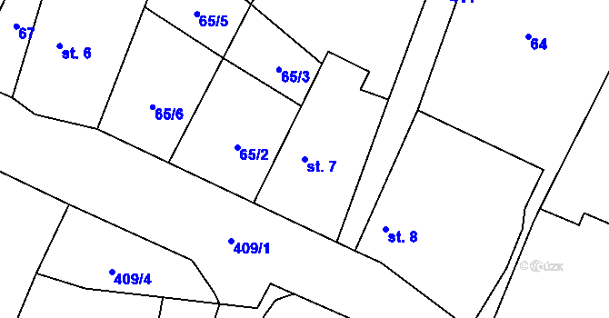 Parcela st. 7 v KÚ Labouň, Katastrální mapa