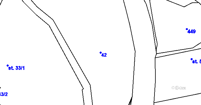 Parcela st. 42 v KÚ Labouň, Katastrální mapa