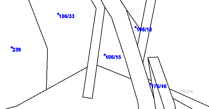 Parcela st. 106/15 v KÚ Labské Chrčice, Katastrální mapa
