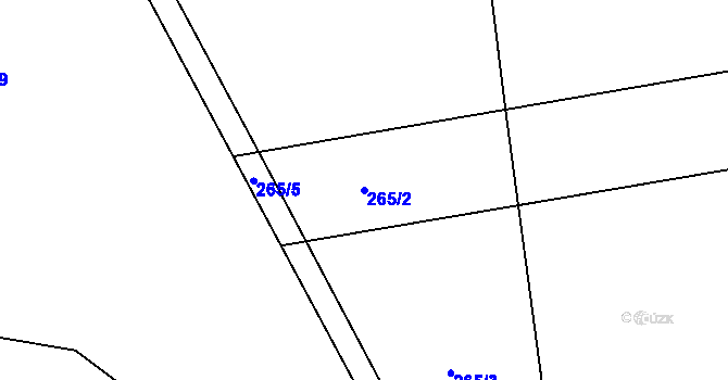Parcela st. 265/2 v KÚ Labské Chrčice, Katastrální mapa