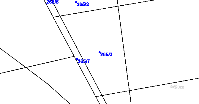 Parcela st. 265/3 v KÚ Labské Chrčice, Katastrální mapa
