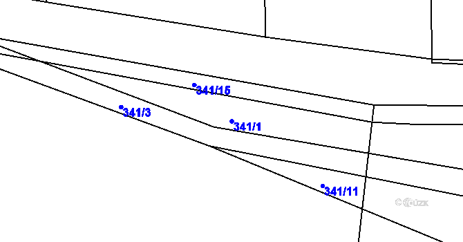 Parcela st. 341/1 v KÚ Labské Chrčice, Katastrální mapa