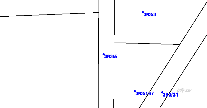 Parcela st. 393/5 v KÚ Labské Chrčice, Katastrální mapa