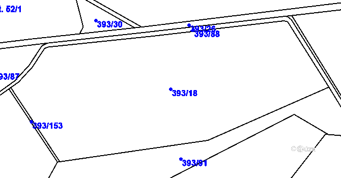 Parcela st. 393/18 v KÚ Labské Chrčice, Katastrální mapa
