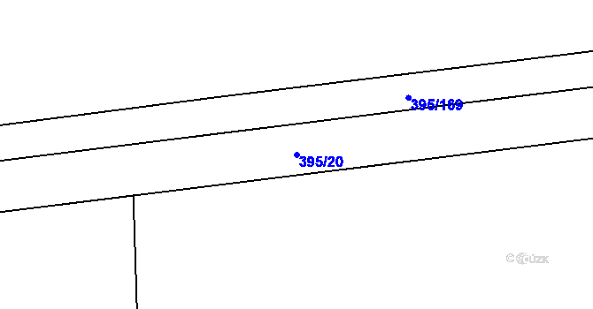 Parcela st. 395/20 v KÚ Labské Chrčice, Katastrální mapa