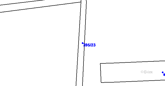 Parcela st. 395/23 v KÚ Labské Chrčice, Katastrální mapa