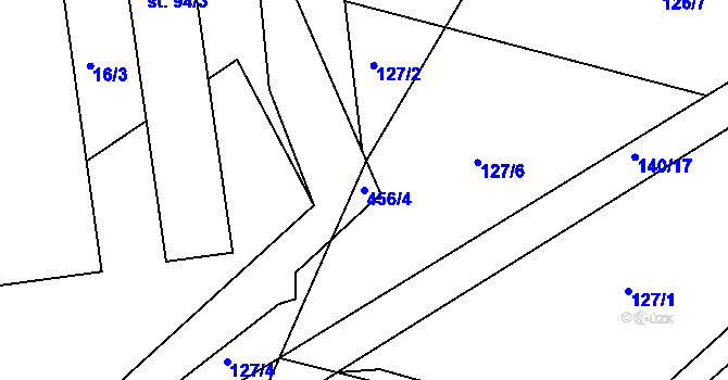 Parcela st. 456/4 v KÚ Labské Chrčice, Katastrální mapa