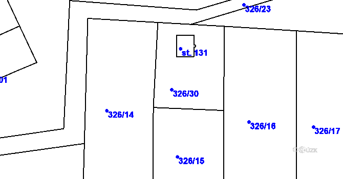 Parcela st. 326/30 v KÚ Labské Chrčice, Katastrální mapa