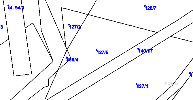 Parcela st. 127/6 v KÚ Labské Chrčice, Katastrální mapa