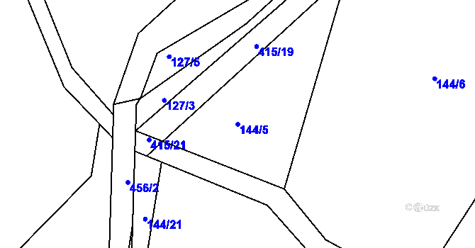 Parcela st. 144/5 v KÚ Labské Chrčice, Katastrální mapa