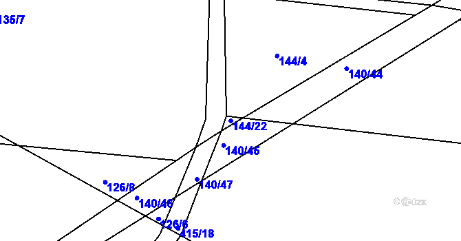 Parcela st. 144/22 v KÚ Labské Chrčice, Katastrální mapa