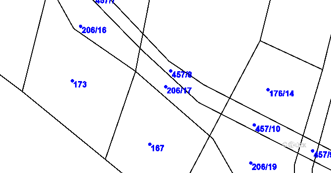 Parcela st. 206/17 v KÚ Labské Chrčice, Katastrální mapa