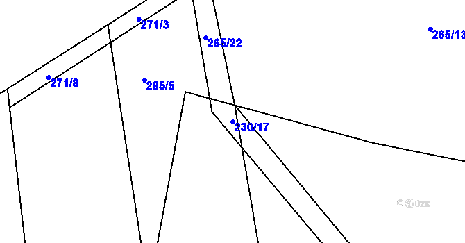 Parcela st. 230/17 v KÚ Labské Chrčice, Katastrální mapa