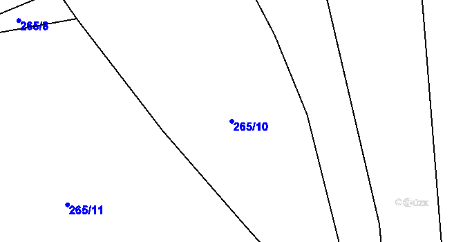 Parcela st. 265/10 v KÚ Labské Chrčice, Katastrální mapa