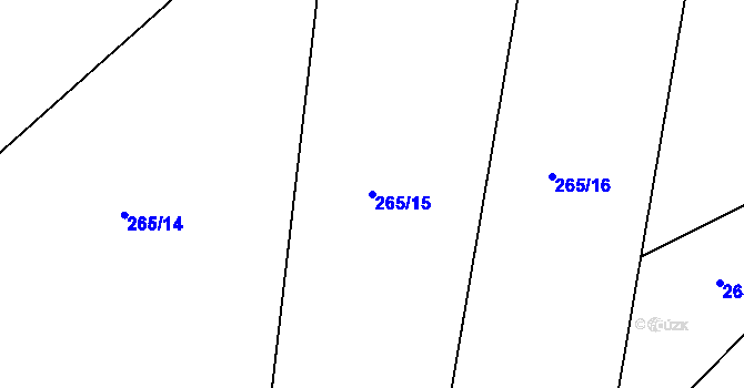 Parcela st. 265/15 v KÚ Labské Chrčice, Katastrální mapa