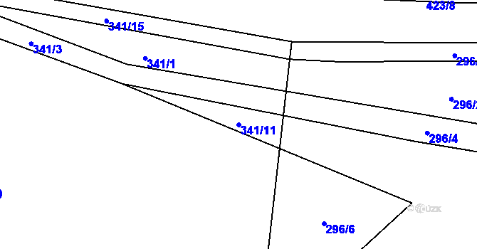 Parcela st. 341/11 v KÚ Labské Chrčice, Katastrální mapa