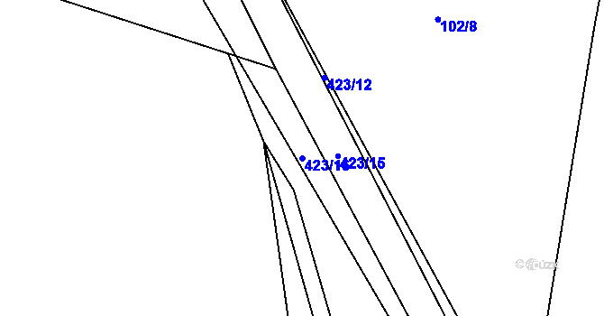 Parcela st. 423/16 v KÚ Labské Chrčice, Katastrální mapa