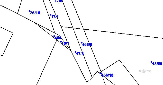 Parcela st. 456/8 v KÚ Labské Chrčice, Katastrální mapa
