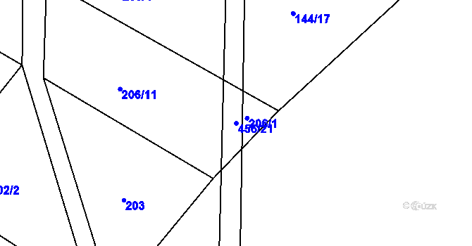Parcela st. 456/21 v KÚ Labské Chrčice, Katastrální mapa