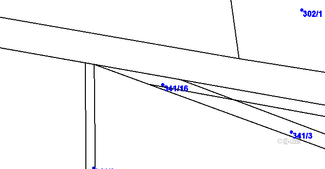 Parcela st. 341/16 v KÚ Labské Chrčice, Katastrální mapa