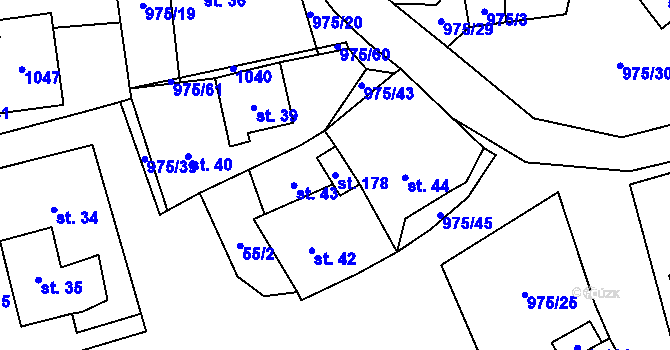 Parcela st. 178 v KÚ Labuť, Katastrální mapa