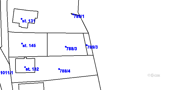 Parcela st. 789/3 v KÚ Labuť, Katastrální mapa