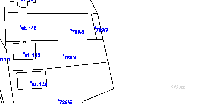 Parcela st. 789/4 v KÚ Labuť, Katastrální mapa