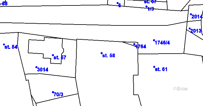 Parcela st. 58 v KÚ Labuty, Katastrální mapa