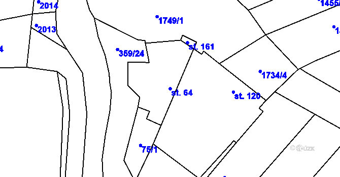 Parcela st. 64 v KÚ Labuty, Katastrální mapa