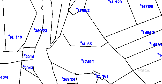 Parcela st. 65 v KÚ Labuty, Katastrální mapa