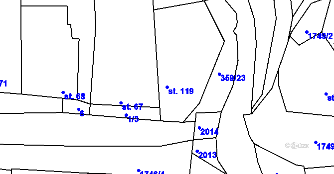 Parcela st. 119 v KÚ Labuty, Katastrální mapa