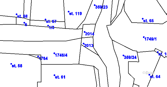 Parcela st. 2013 v KÚ Labuty, Katastrální mapa