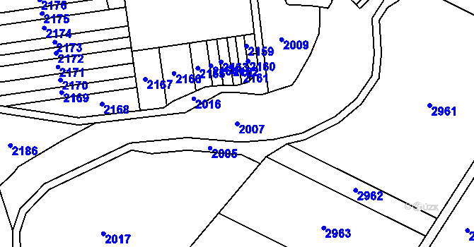 Parcela st. 2007 v KÚ Labuty, Katastrální mapa