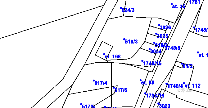 Parcela st. 168 v KÚ Labuty, Katastrální mapa