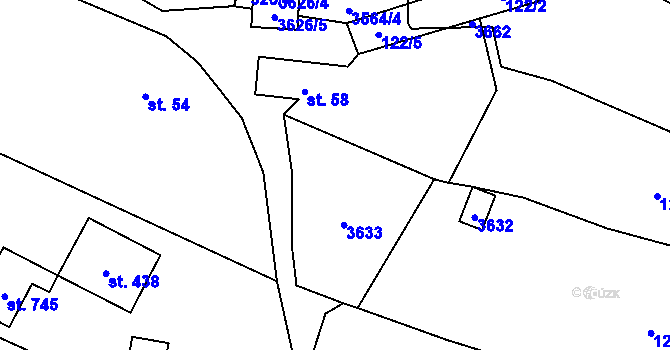 Parcela st. 55 v KÚ Lačnov, Katastrální mapa