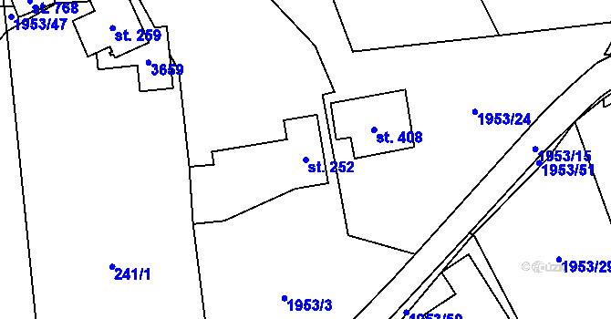 Parcela st. 252 v KÚ Lačnov, Katastrální mapa