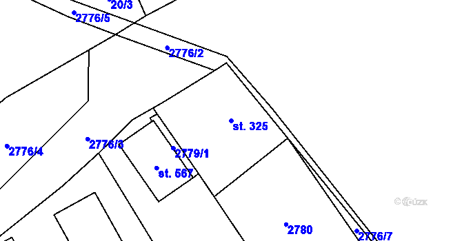 Parcela st. 325 v KÚ Lačnov, Katastrální mapa