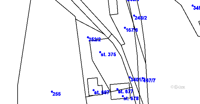 Parcela st. 375 v KÚ Lačnov, Katastrální mapa